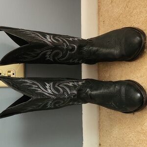 Black Western Cowboy Boots Abilene Size 9 Womens